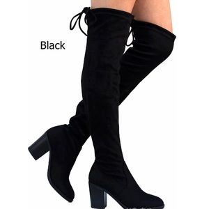 NWOT Over the Knee Drawstring Boots